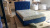 Кровать Шарм-3 синий велюр