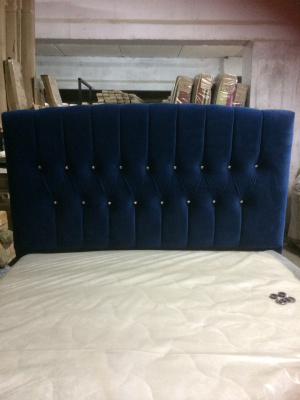 Кровать Шарм-3 синий велюр