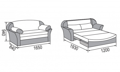 Диван-кровать Рик 1200 вариант 1 каталог